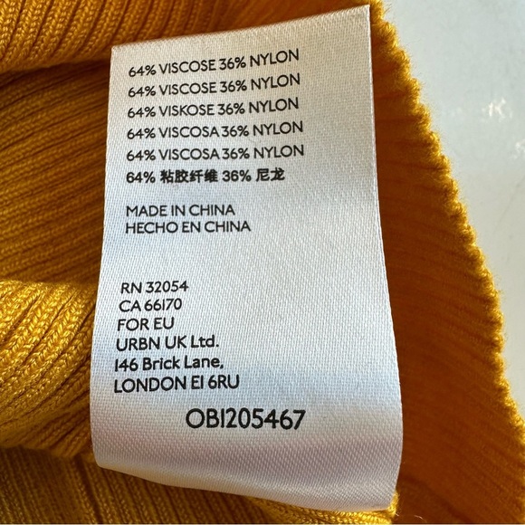 Maeve by Anthropologie Josefa Ribbed Tee Shirt Honey Gold Small Short Sleeves - Picture 8 of 8